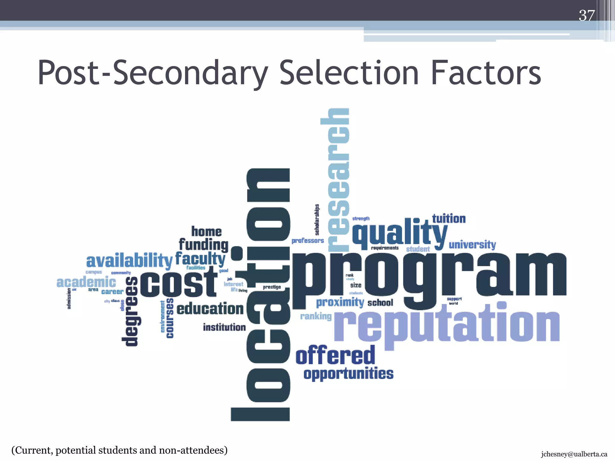 Top preferences: a daily news bulletin and a list of all degrees offered