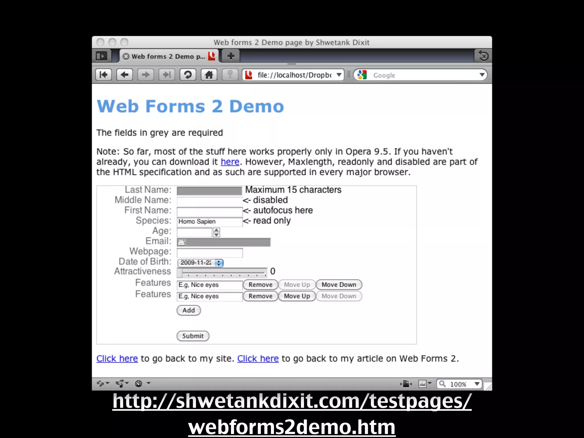 Demo

http://shwetankdixit.com/testpages/
        webforms2demo.htm
 