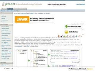 Namics.
12.10.2010 Performance. WebTech.
29
https://jawr.dev.java.net/
 