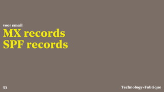 Fabrique
MX records
SPF records
voor email
Technology+53
 