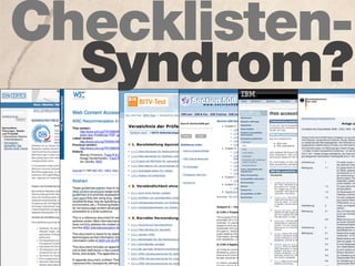 Checklisten-
  Syndrom?
 