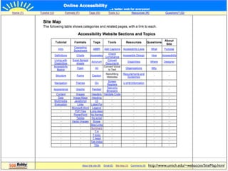 http://www.umich.edu/~webacces/SiteMap.html
 