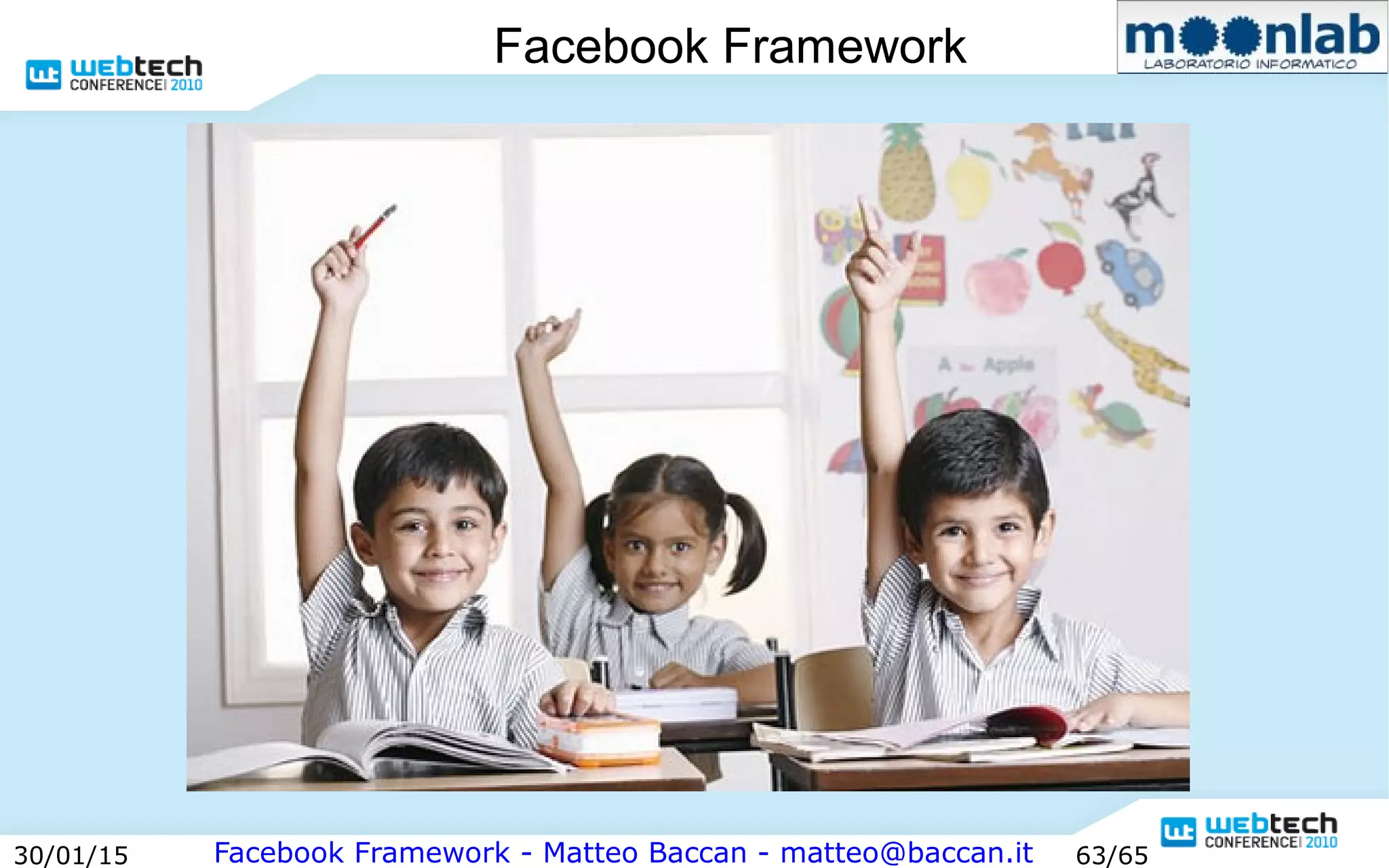 Facebook Framework - Matteo Baccan - matteo@baccan.it30/01/15 63/65
Facebook Framework
 