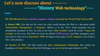 History of Web Technology | PPT