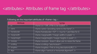 Frames and its components | PPT