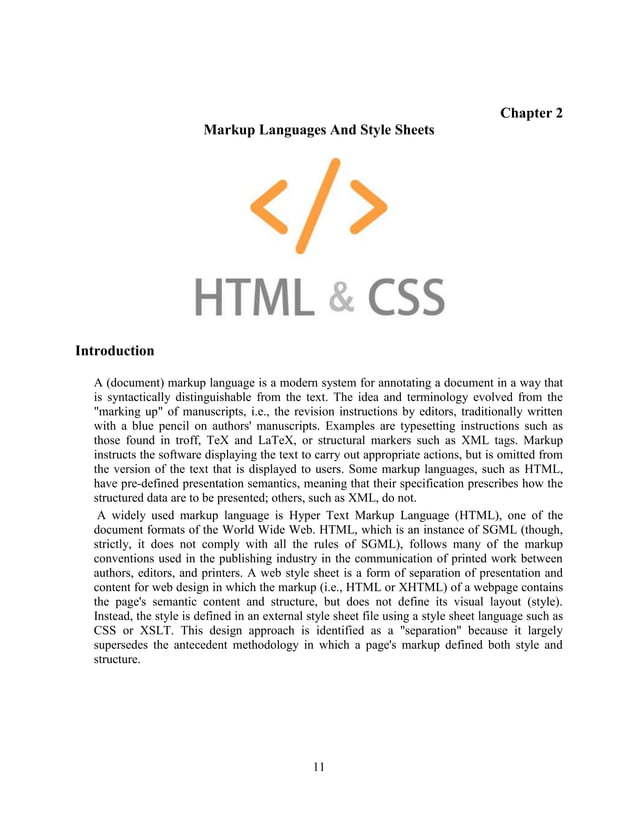 Report file on Web technology(html5 and css3) | PDF