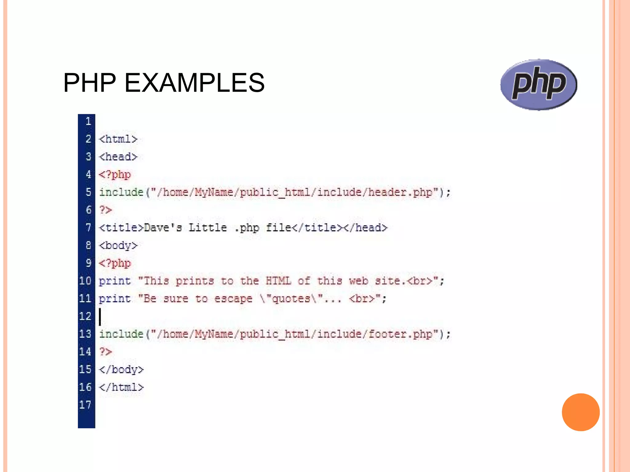 PHP EXAMPLES 