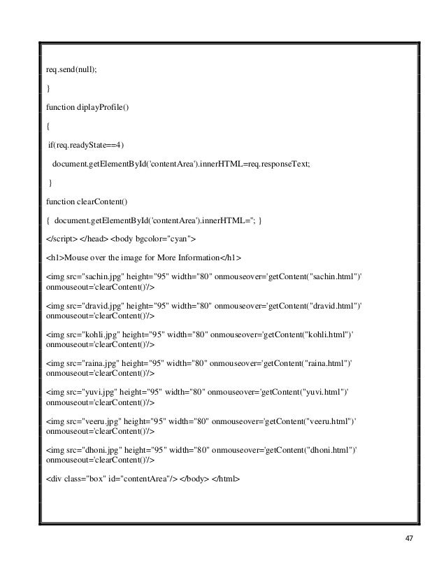 Web technology lab manual