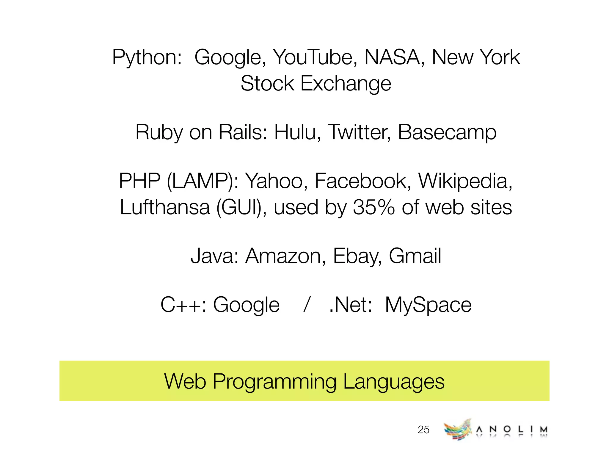 Web Technology Trends (early 2009)
