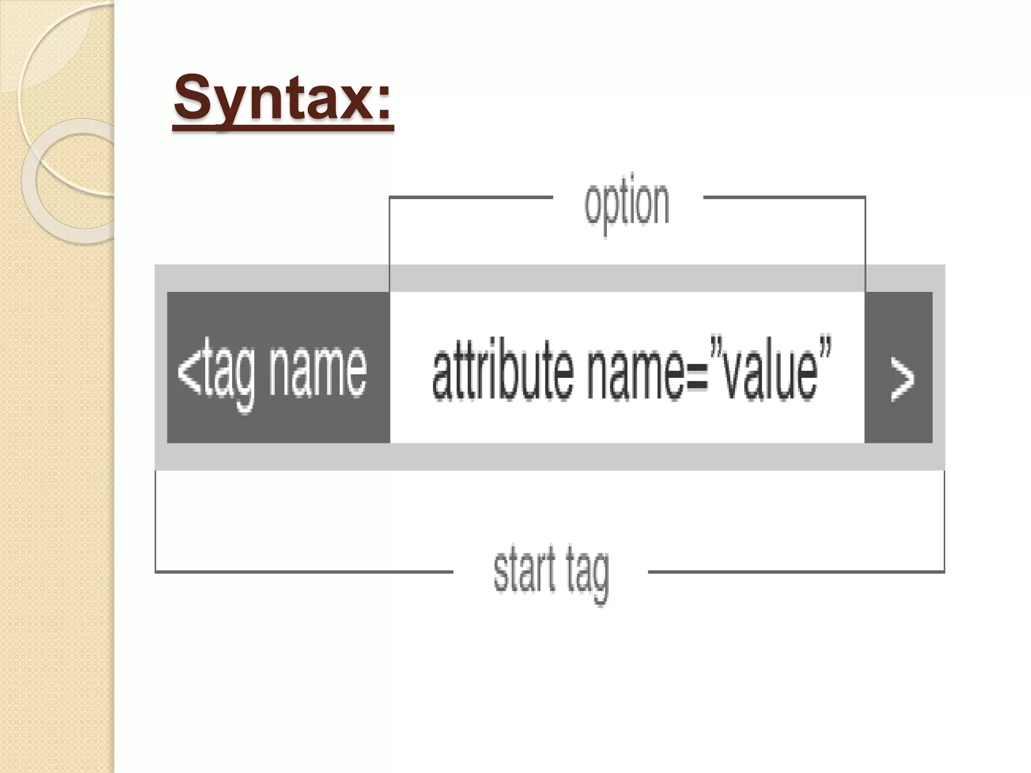 Syntax:
 
