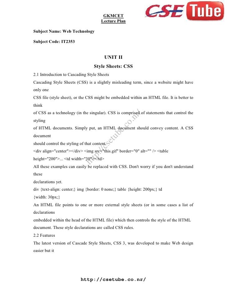 IT2353 WEB TECHNOLOGY NOTES EPUB