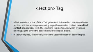 Web tech tag explanation | PPT