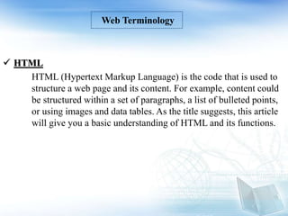 Web Terminology | PPT