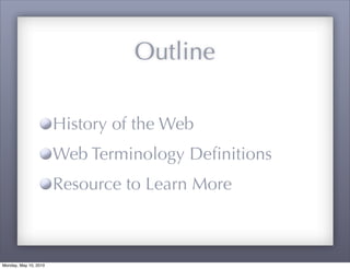 Web Browser Terminogy Introduction to Web Terminology | PDF