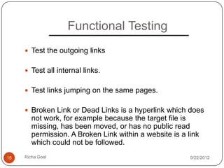 Test System Links Web Application Testing | PPTX