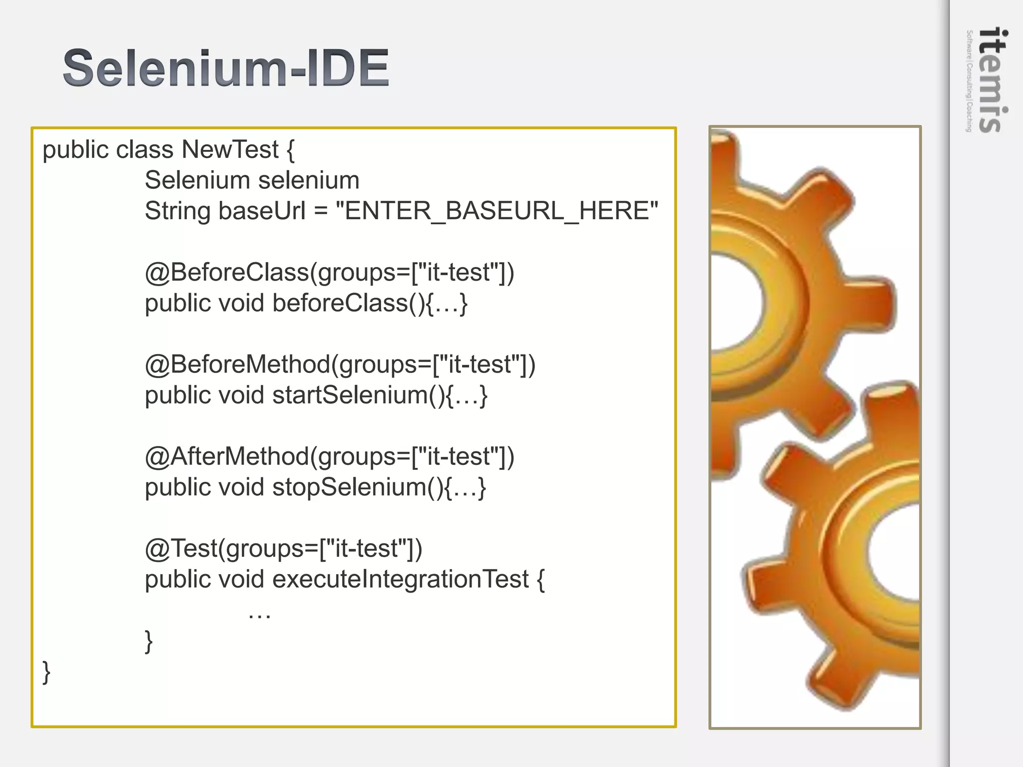 Webtests Reloaded - Webtest with Selenium, TestNG, Groovy and Maven