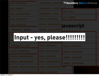 Input - yes, please!!!!!!!!!




Mittwoch, 19. Oktober 11
 