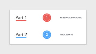 Part 1 PERSONAL BRANDING1
2Part 2 TOOLBOX #2
 