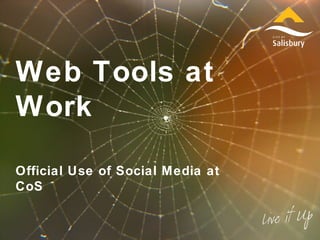 Web Tools at
Work
Official Use of Social Media at
CoS
 