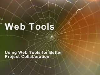 Web Tools Using Web Tools for Better Project Collaboration 
