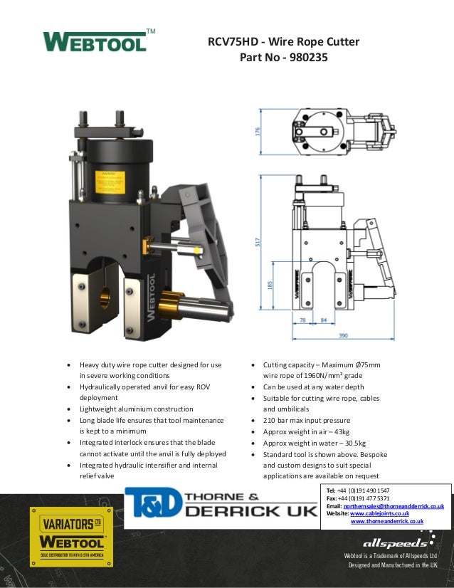 tools RCV75HD Wire Rope Cutters Lightweight Aluminium Construction…