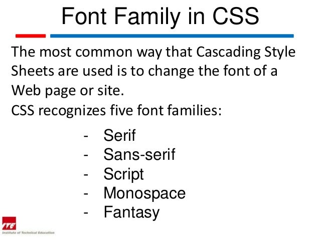 Web topic 17 font family in css