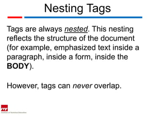 Web topic 3 html format tags | PPT | Free Download