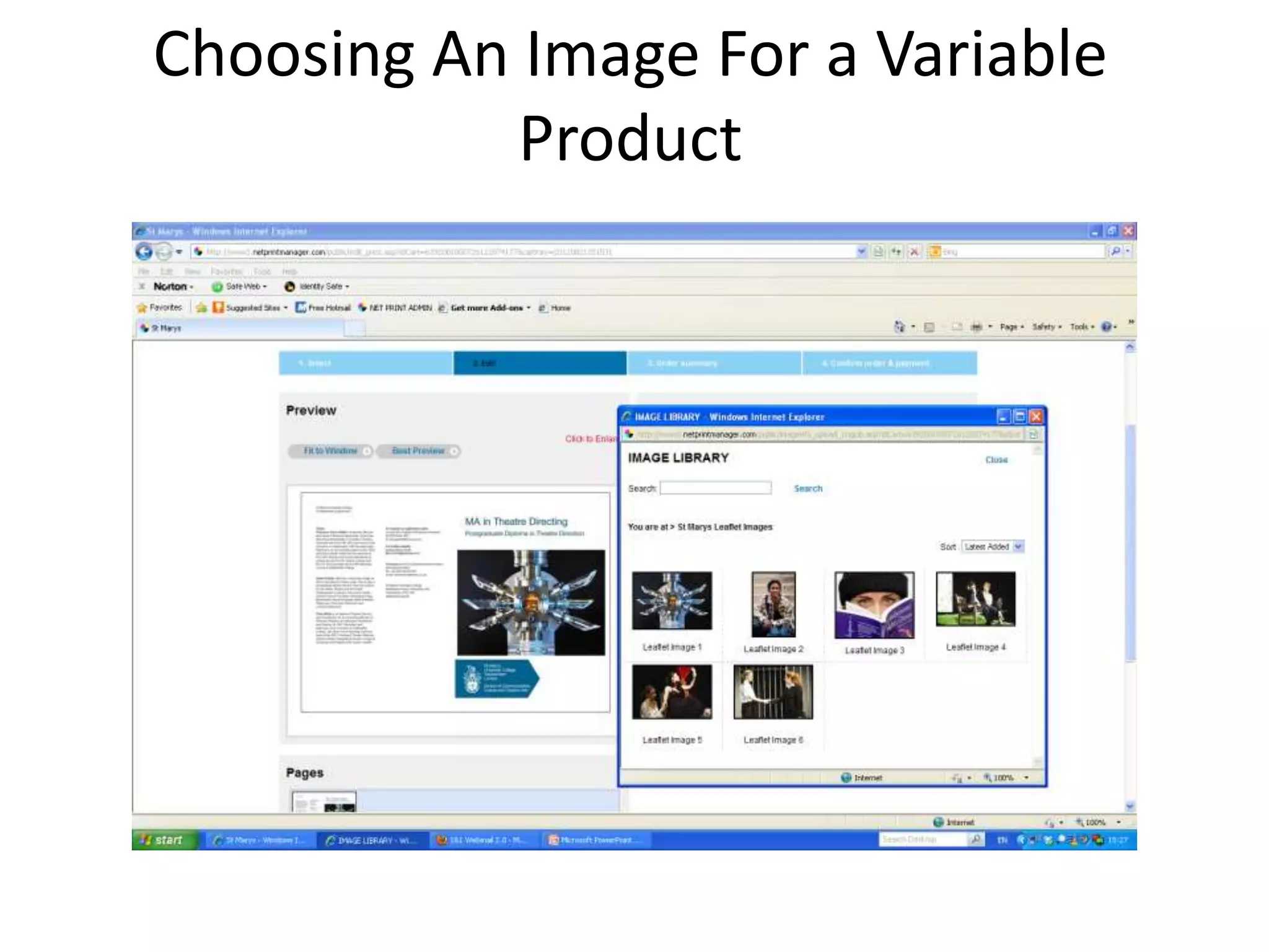 Choosing An Image For a Variable
Product
 