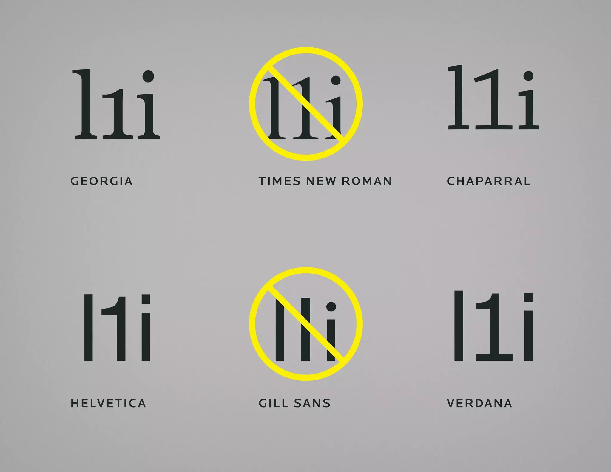 l1i           l1i                l1i
GEorGia       timES nE w roman   chaparr aL




 l1i           l1i               l1i
hELvE tic a   GiLL SanS          vErdana
 