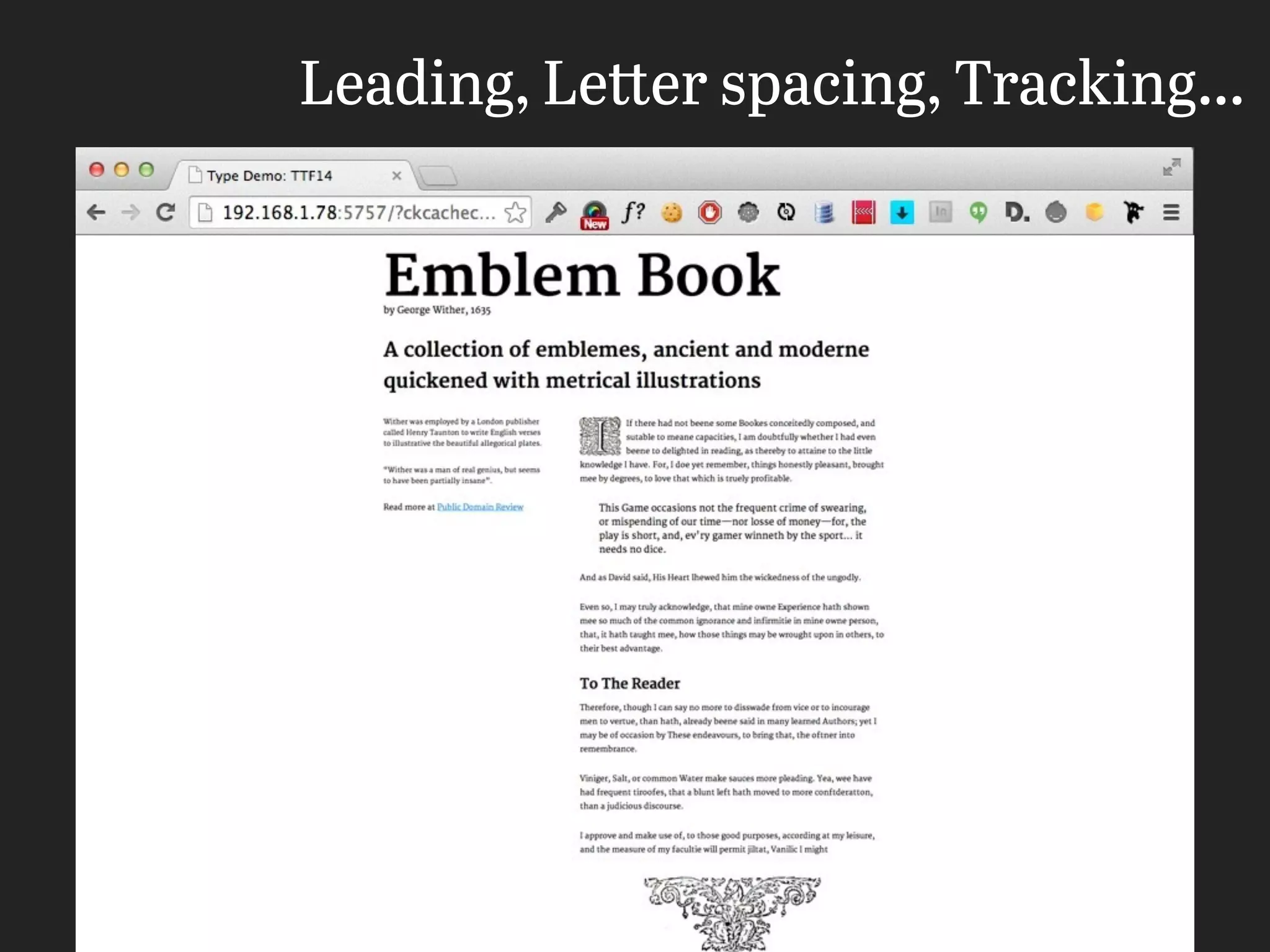Leading, Letter spacing, Tracking…
 