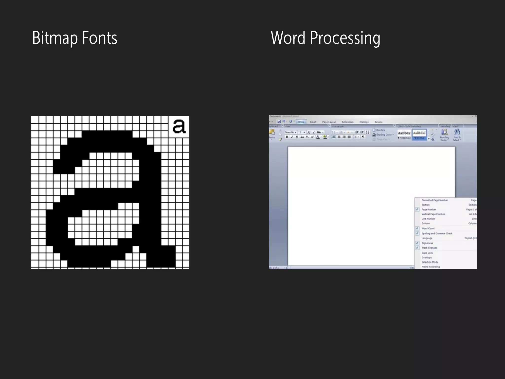 Bitmap Fonts Word Processing
 