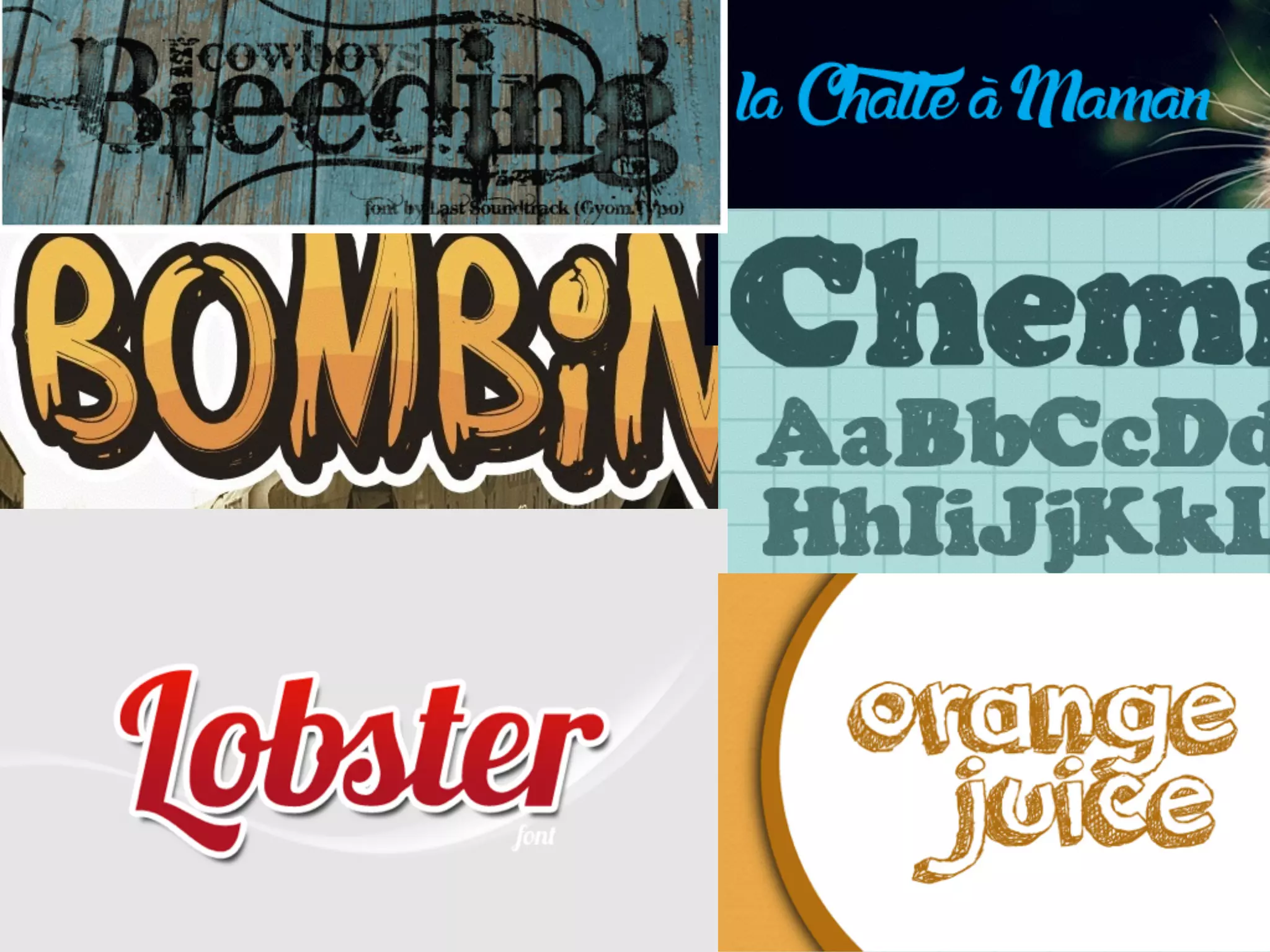 Now Everyone’s a Typography
Bleeding Cowboy Lobster
Payparus
 