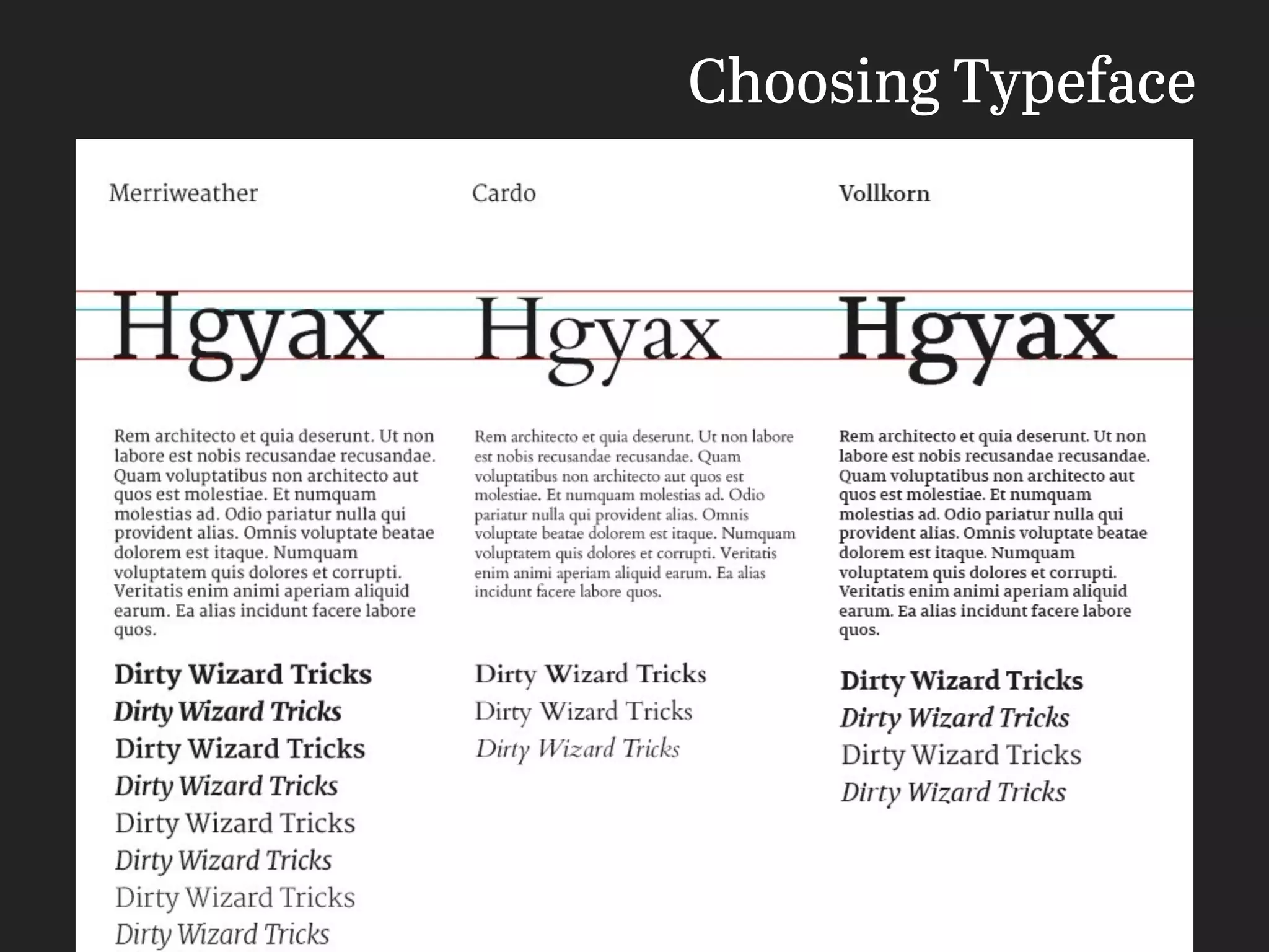 Choosing Typeface
 