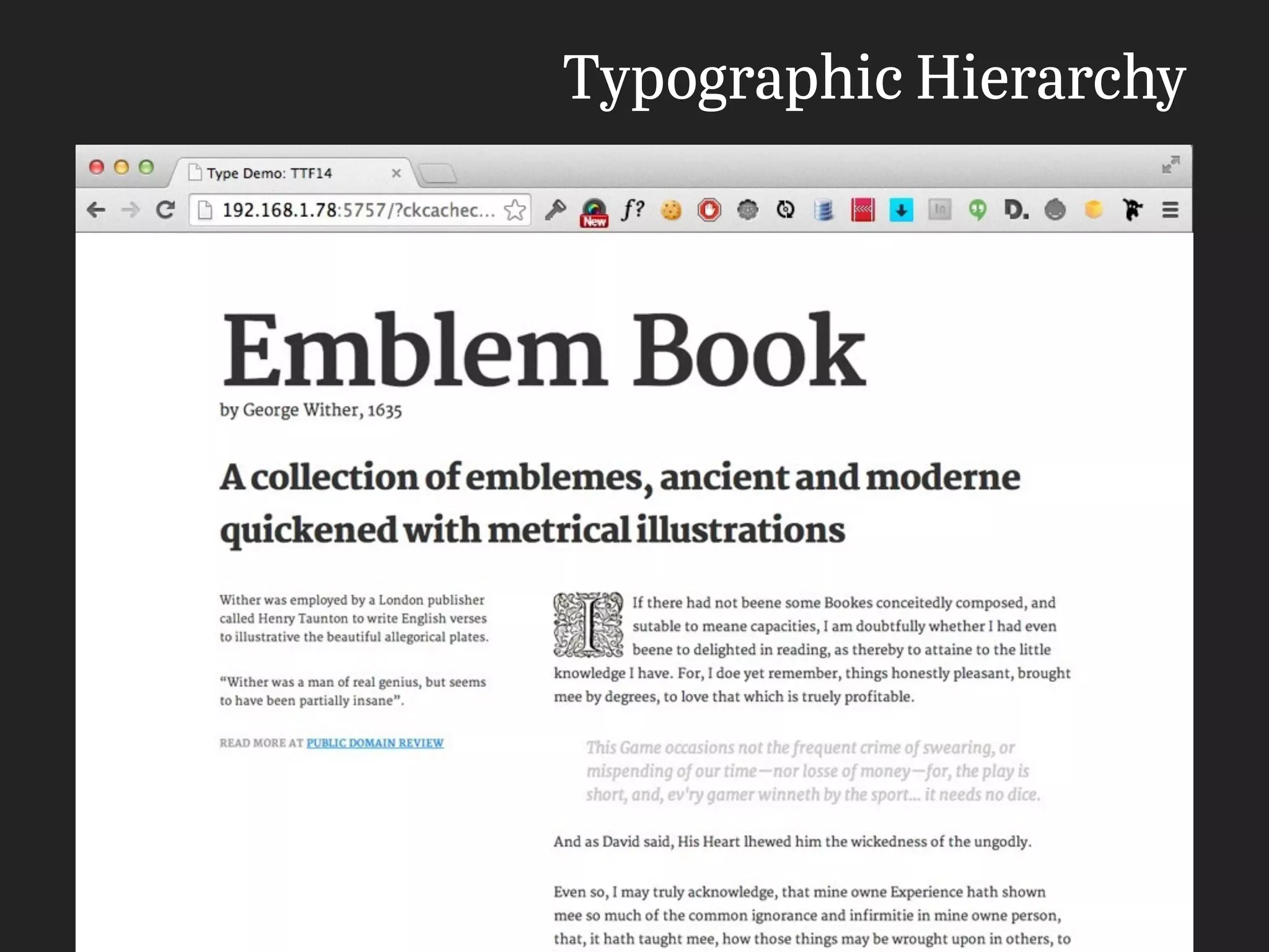 Typographic Hierarchy
 