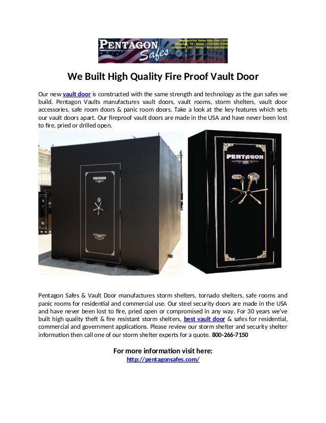 We Built High Quality Fire Proof Vault Door