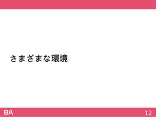 さまざまな環境
12
 