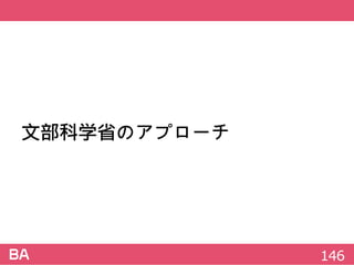 文部科学省のアプローチ
146
 