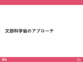 文部科学省のアプローチ
51
 