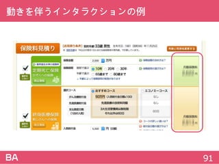 動きを伴うインタラクションの例
91
 