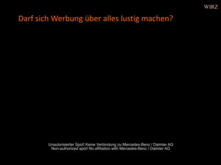 Darf sich Werbung über alles lustig machen?
WIRZ
 