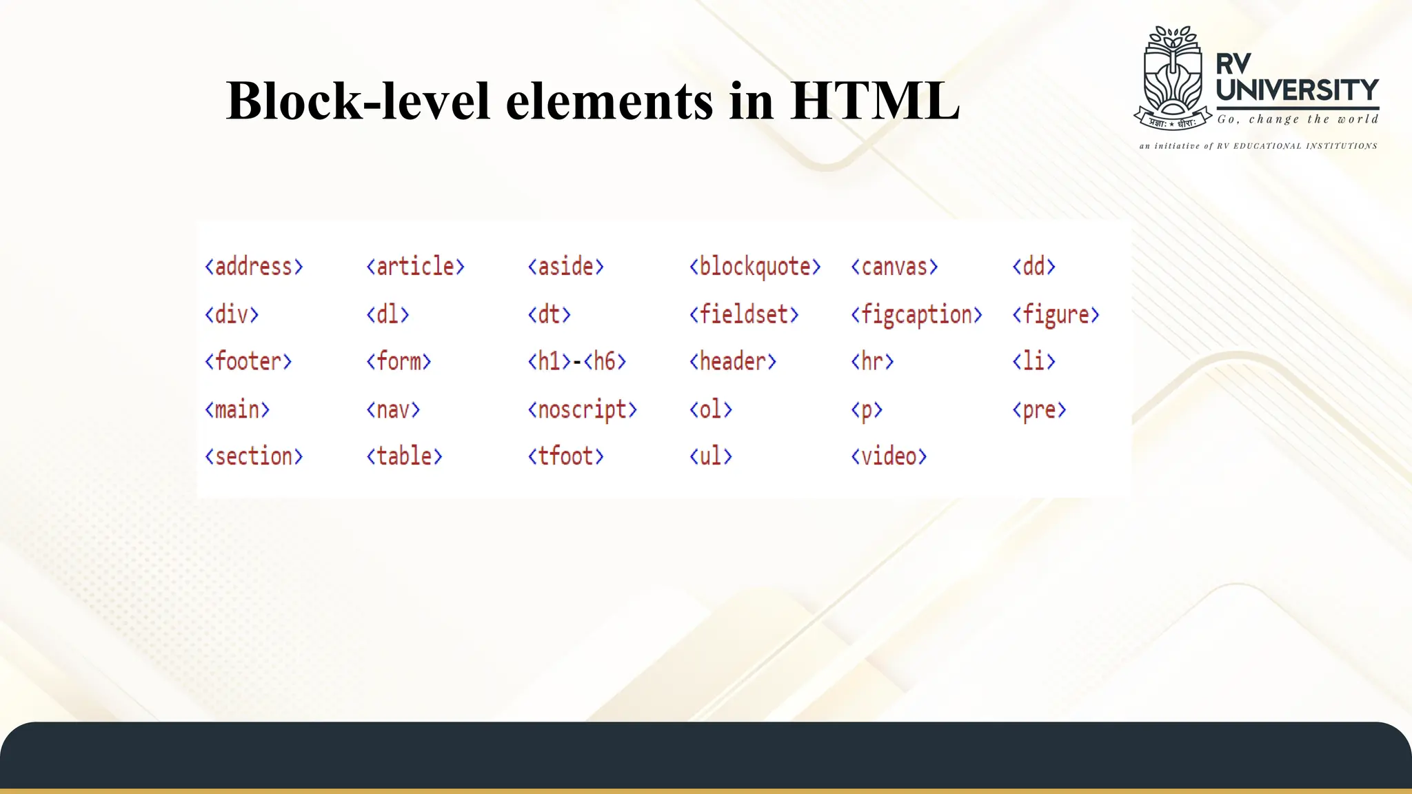 Block-level elements in HTML
 