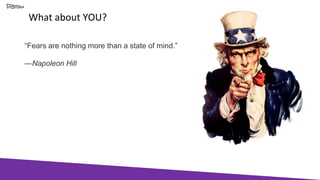 What about YOU?
“Fears are nothing more than a state of mind.”
—Napoleon Hill
 