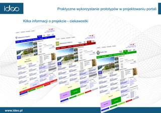 Praktyczne wykorzystanie prototypów w projektowaniu portali


              Kilka informacji o projekcie - ciekawostki




www.ideo.pl
 