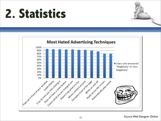 2. Statistics




                12   Source: Web Designer Online
 