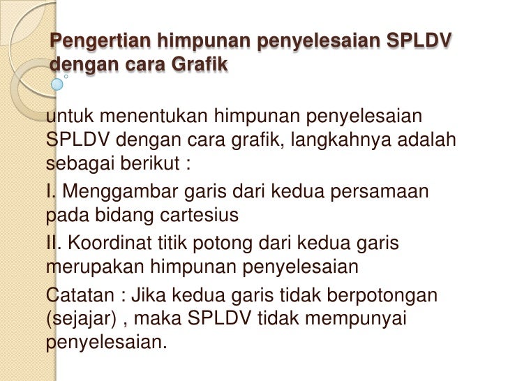 Persamaan linier dua variabel
