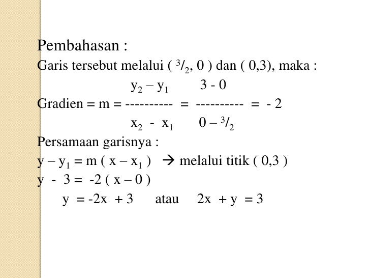Persamaan linier dua variabel Persamaan linier dua variabel