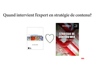 Quand intervient l’expert en stratégie de contenu?
 