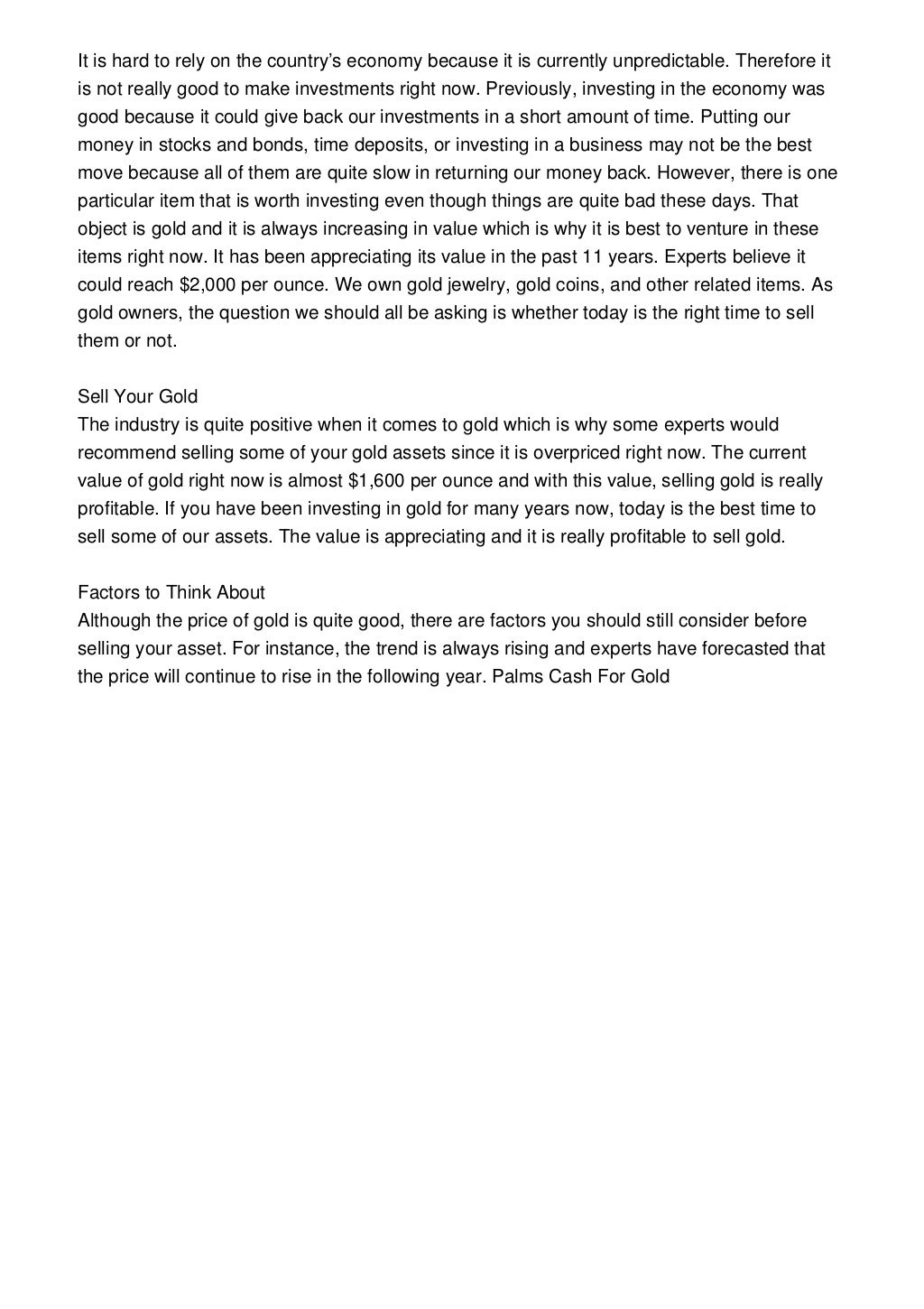 Sell Gold In Los Angeles: Things to Remember When Selling Gold for Ca…