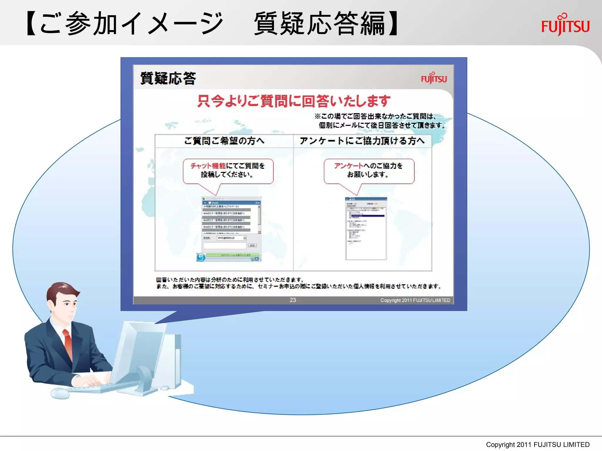 【ご参加イメージ　質疑応答編】




                  Copyright 2011 FUJITSU LIMITED
 