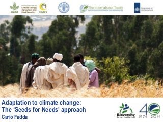 Adaptation to climate change:
The ‘Seeds for Needs’ approach
Carlo Fadda
 